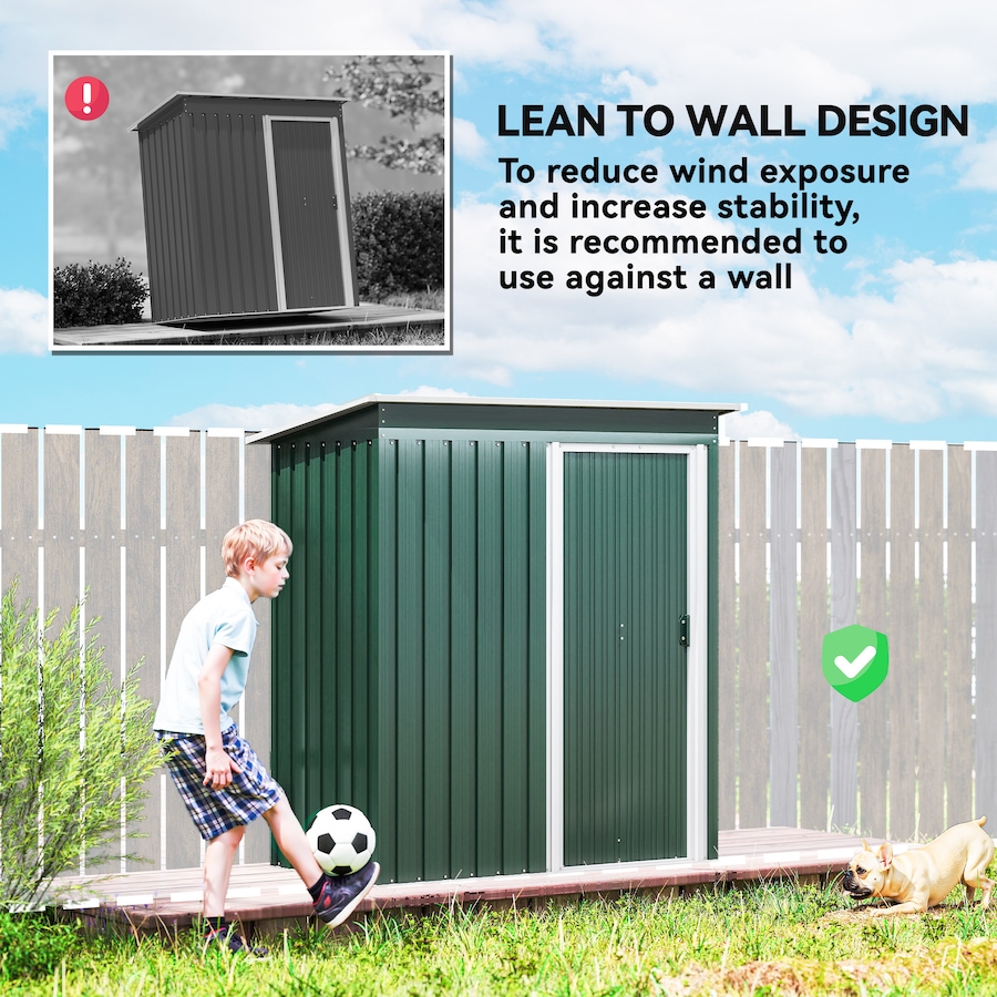Image 907006_ALTMORE5.jpg, Product 907-006 / Price $169.99, Outsunny 5 x 3 FT Garden Storage Shed Sliding Door Sloped Roof Green from Outsunny on TSC.ca's Home & Garden department