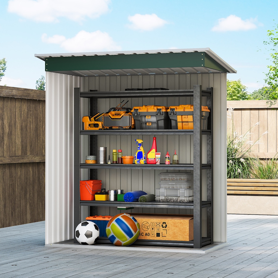 Image 907006_ALTMORE6.jpg, Product 907-006 / Price $169.99, Outsunny 5 x 3 FT Garden Storage Shed Sliding Door Sloped Roof Green from Outsunny on TSC.ca's Home & Garden department
