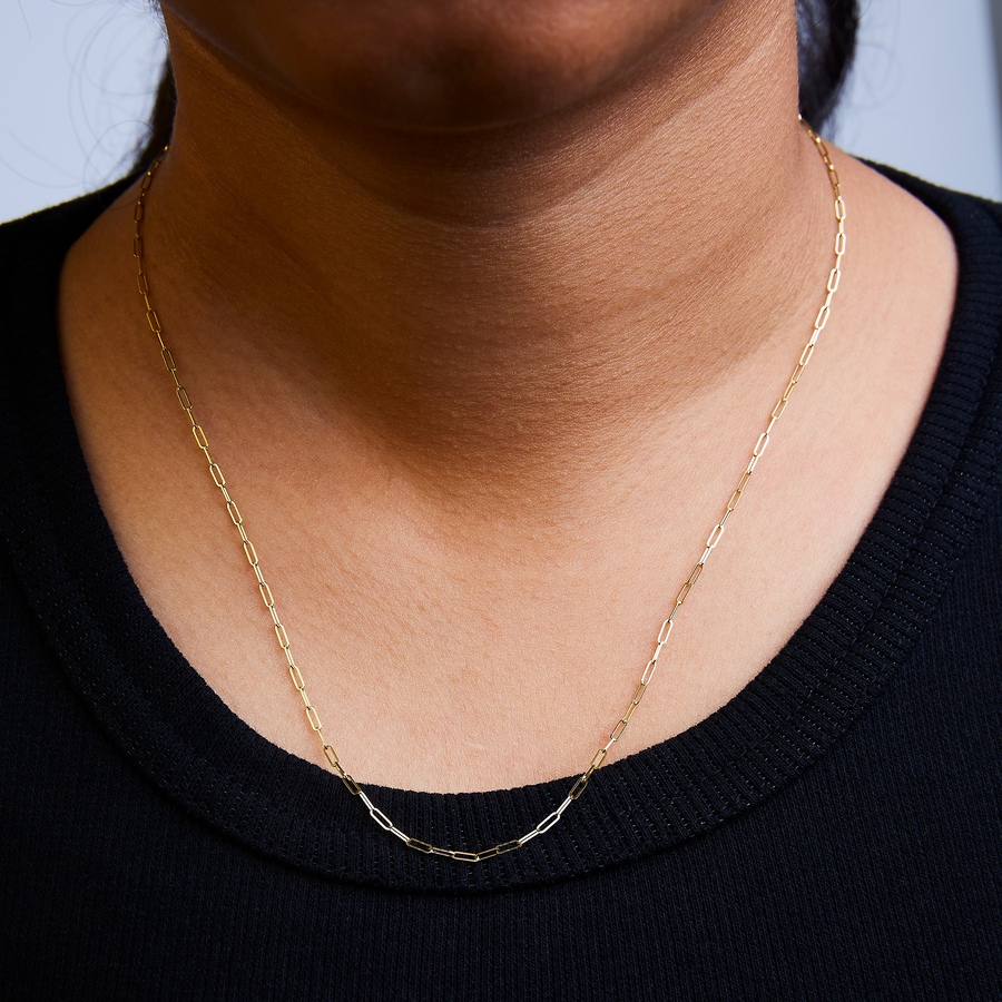 Image 907038_ALTMORE4.jpg, Product 907-038 / Price $1,875.00, Unisex Solid 14K Yellow Gold 1.5mm Paperclip Chain Necklace from Haus of Brilliance on TSC.ca's Jewellery department