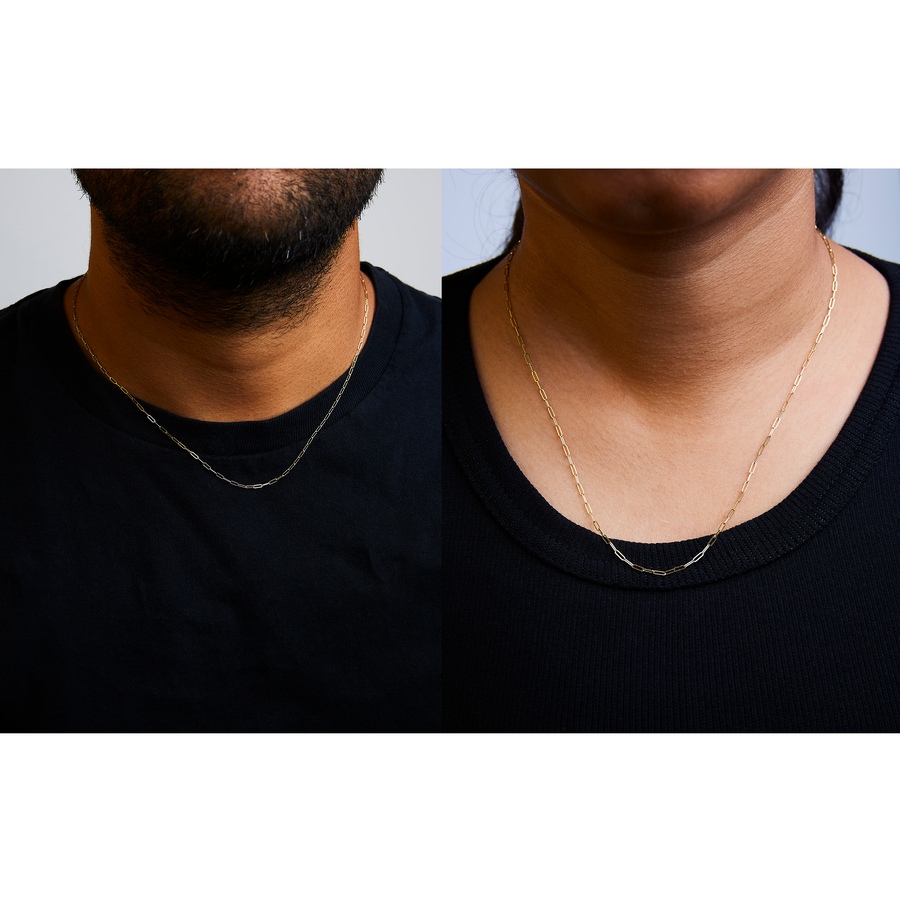 Image 907038_ALTMORE5.jpg, Product 907-038 / Price $1,875.00, Unisex Solid 14K Yellow Gold 1.5mm Paperclip Chain Necklace from Haus of Brilliance on TSC.ca's Jewellery department