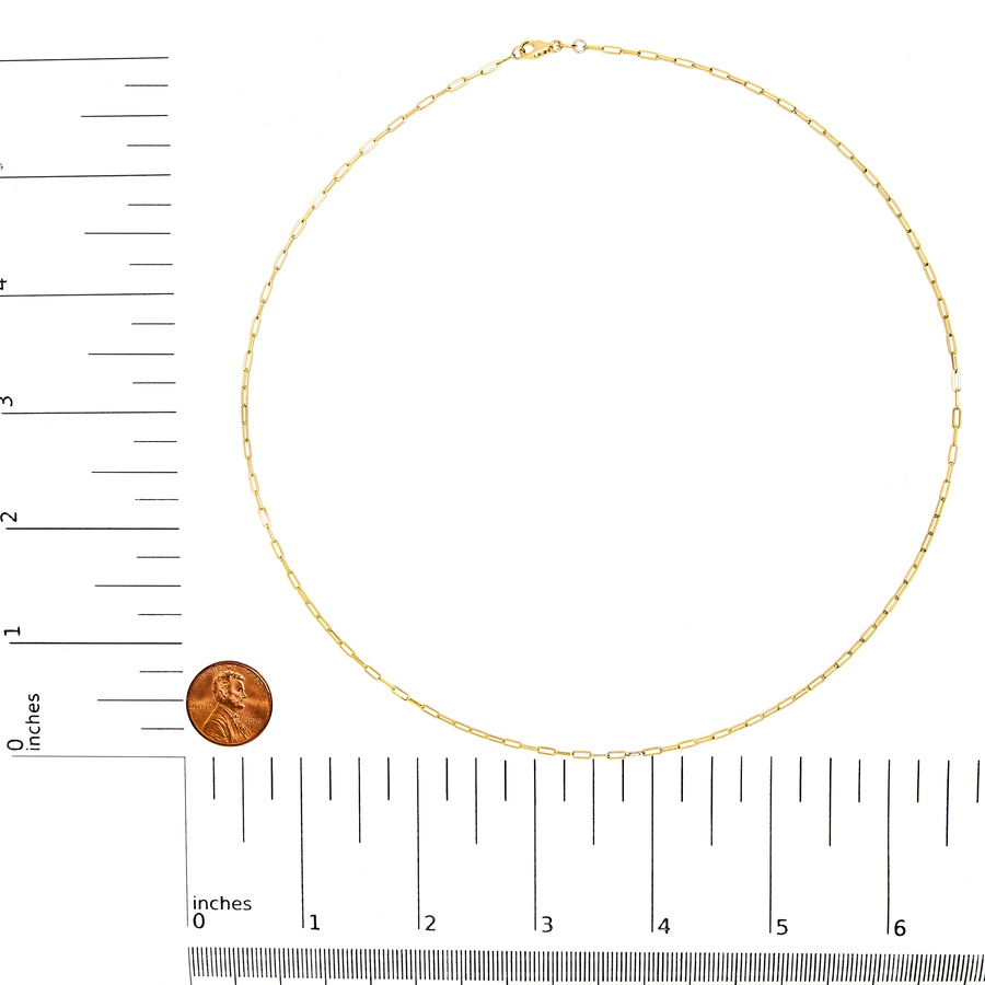 Image 907038_ALTMORE6.jpg, Product 907-038 / Price $1,875.00, Unisex Solid 14K Yellow Gold 1.5mm Paperclip Chain Necklace from Haus of Brilliance on TSC.ca's Jewellery department