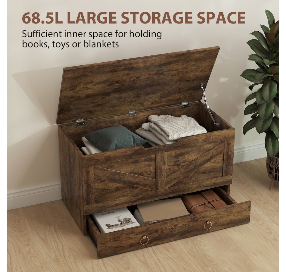 Image 907087_ALTMORE11.jpg, Product 907-087 / Price $109.99 - $113.29, HOMCOM Storage Chest for Living Room, Wooden Toy Box, 31.5"W from HOMCOM on TSC.ca's Home & Garden department