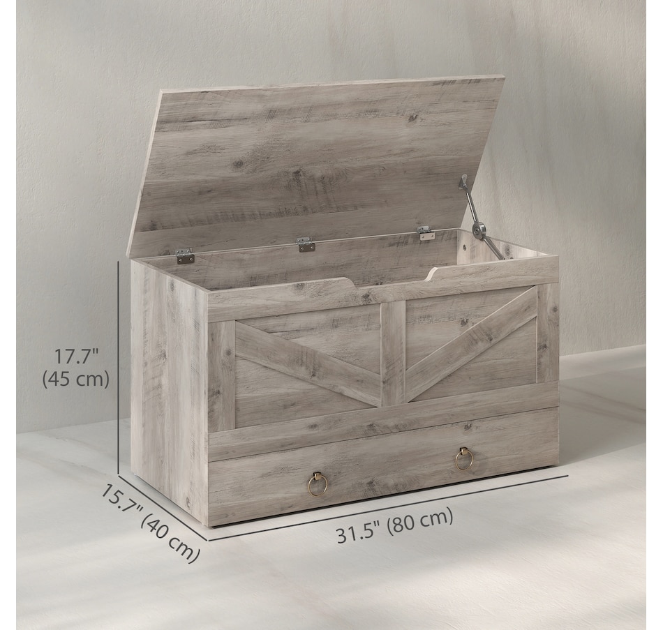 Image 907087_ALTMORE18.jpg, Product 907-087 / Price $109.99 - $113.29, HOMCOM Storage Chest for Living Room, Wooden Toy Box, 31.5"W from HOMCOM on TSC.ca's Home & Garden department