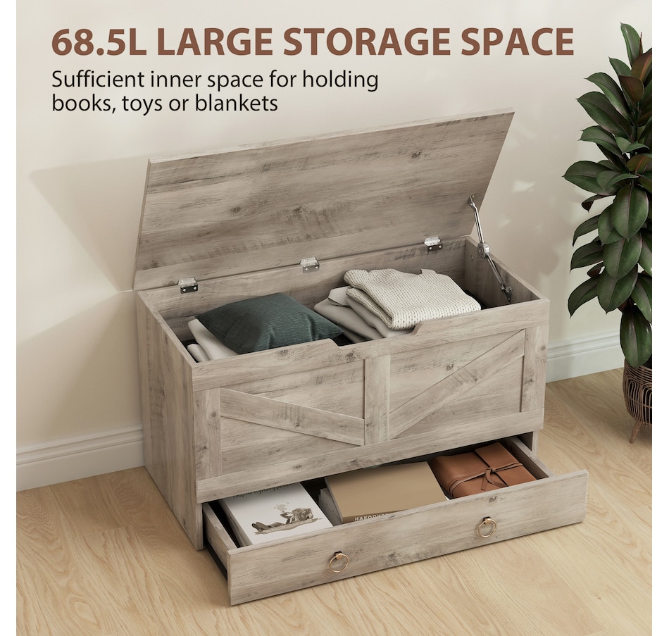 Image 907087_ALTMORE19.jpg, Product 907-087 / Price $109.99 - $113.29, HOMCOM Storage Chest for Living Room, Wooden Toy Box, 31.5"W from HOMCOM on TSC.ca's Home & Garden department