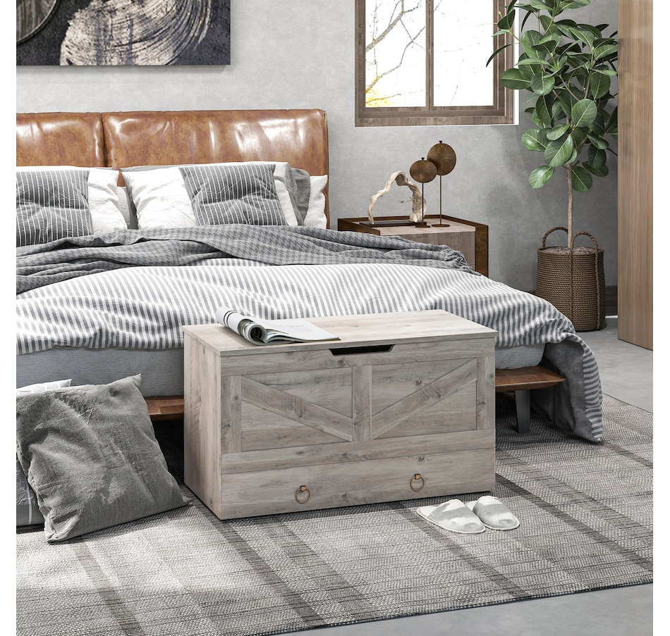 Image 907087_ALTMORE24.jpg, Product 907-087 / Price $109.99 - $113.29, HOMCOM Storage Chest for Living Room, Wooden Toy Box, 31.5"W from HOMCOM on TSC.ca's Home & Garden department