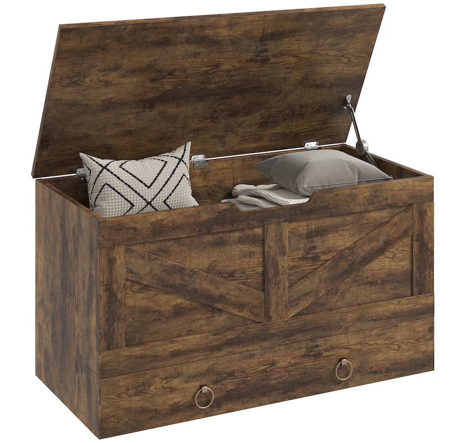 Image 907087_ST02.jpg, Product 907-087 / Price $109.99 - $113.29, HOMCOM Storage Chest for Living Room, Wooden Toy Box, 31.5"W from HOMCOM on TSC.ca's Home & Garden department