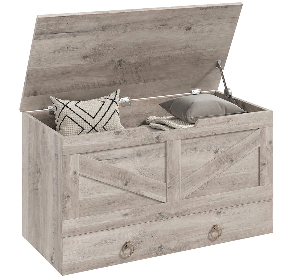 Image 907087_ST03.jpg, Product 907-087 / Price $109.99 - $113.29, HOMCOM Storage Chest for Living Room, Wooden Toy Box, 31.5"W from HOMCOM on TSC.ca's Home & Garden department