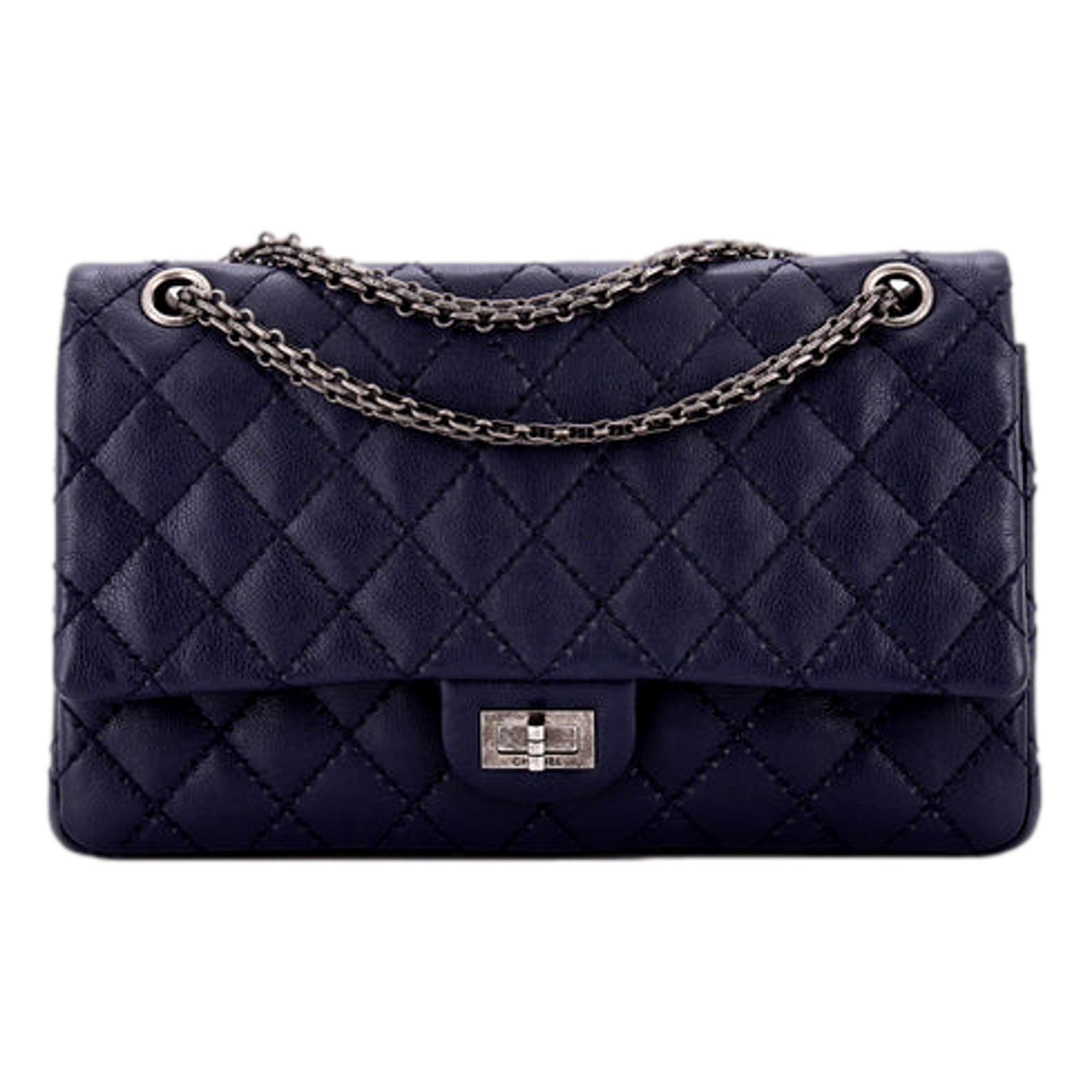 Chanel Reissue 2.55 226 Navy Caviar Leather Quilted Flap Bag
