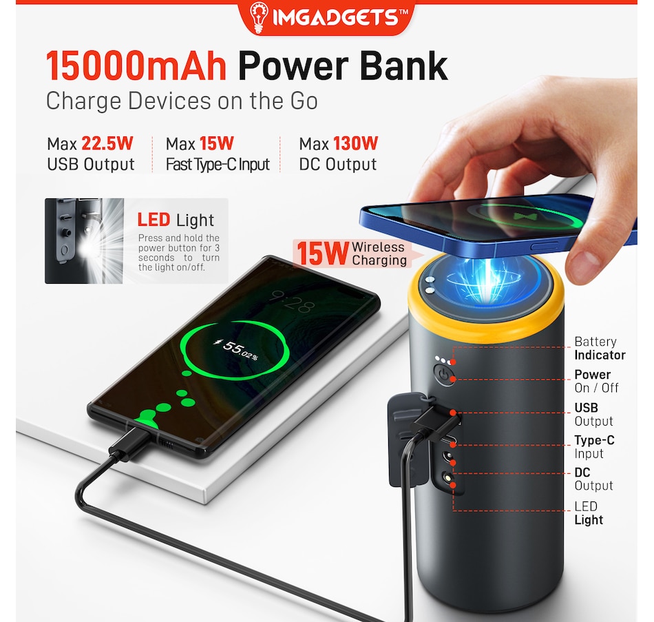 Image 907661_ALTMORE1.jpg, Product 907-661 / Price $299.99, IMGadgets Auto6 Car Smart Kit | All-in-One Car Kit | Car Pressure Washer | Tire Inflator | Car Vacuum Cleaner | Jump Starter | Power Bank | LED Work Light | Portable Car Emergency Kit from IMGadgets on TSC.ca's Home & Garden department