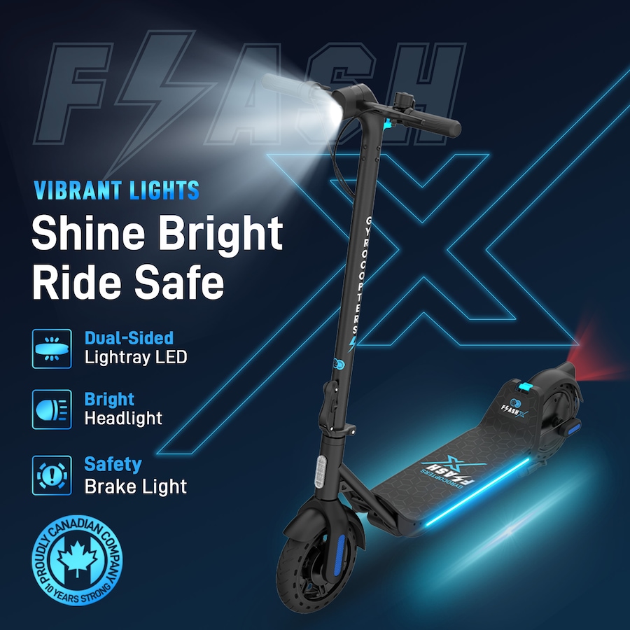 Image 907671_ALTMORE15.jpg, Product 907-671 / Price $449.99, Gyrocopters FlashX Electric Scooter | Powerful Rear Wheel Drive with 32 km/h Speed | 32 km Range from Gyrocopters on TSC.ca's Health & Fitness department