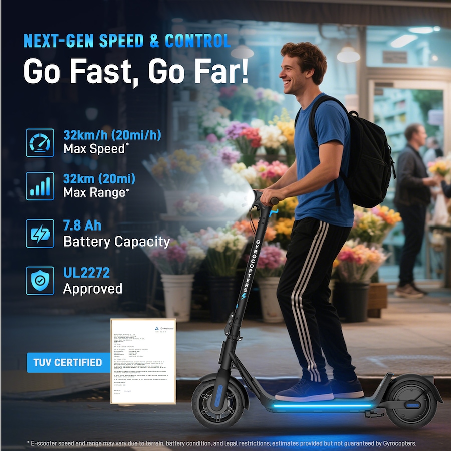 Image 907671_ALTMORE16.jpg, Product 907-671 / Price $449.99, Gyrocopters FlashX Electric Scooter | Powerful Rear Wheel Drive with 32 km/h Speed | 32 km Range from Gyrocopters on TSC.ca's Health & Fitness department