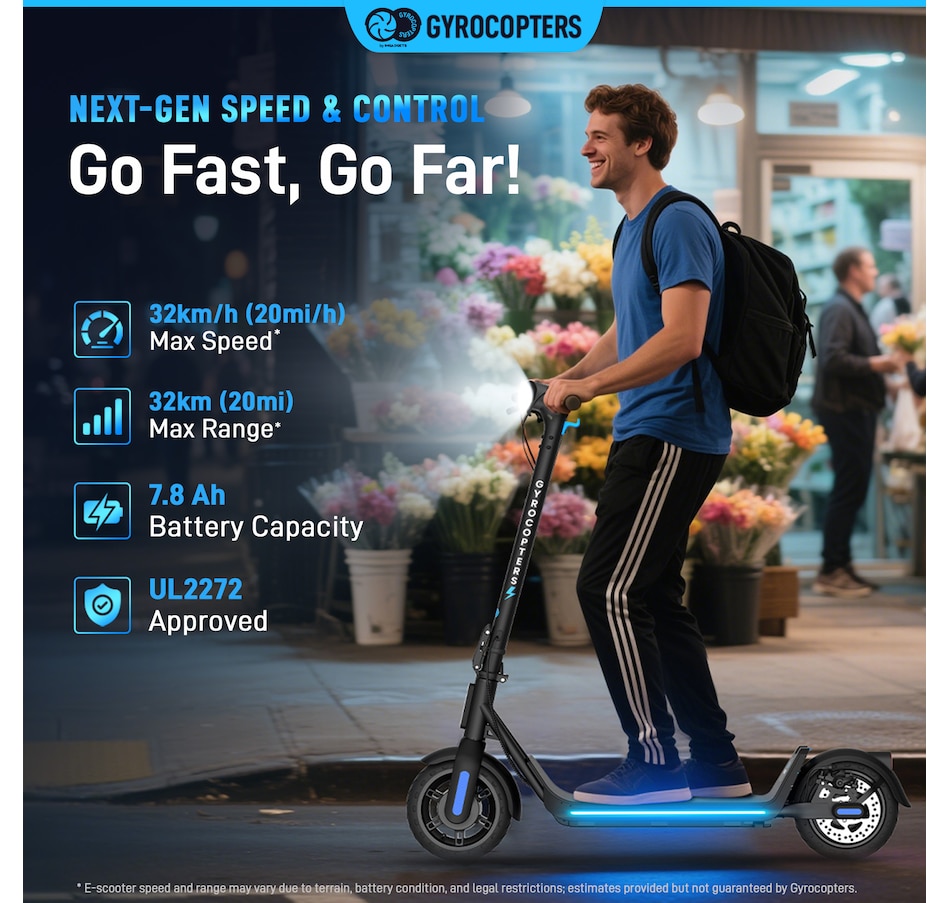 Image 907671_ALTMORE6.jpg, Product 907-671 / Price $399.99, Gyrocopters FlashX Electric Scooter | Powerful Rear Wheel Drive with 32 km/h Speed | 32 km Range from Gyrocopters on TSC.ca's Health & Fitness department