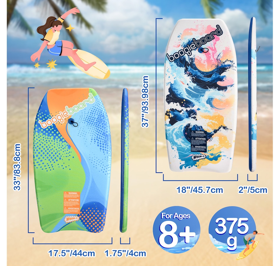 Image 907678_ALTMORE2.jpg, Product 907-678 / Price $95.99, Wham-O 2 Pack Boogie Board with Wrist Leash for Kids 8+ – Curve/Wave from Wham-O on TSC.ca's Health & Fitness department
