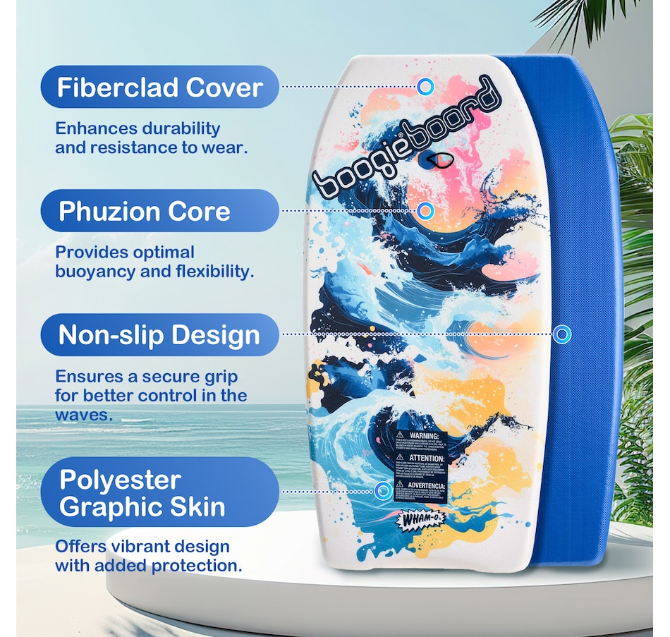 Image 907678_ALTMORE3.jpg, Product 907-678 / Price $95.99, Wham-O 2 Pack Boogie Board with Wrist Leash for Kids 8+ – Curve/Wave from Wham-O on TSC.ca's Health & Fitness department