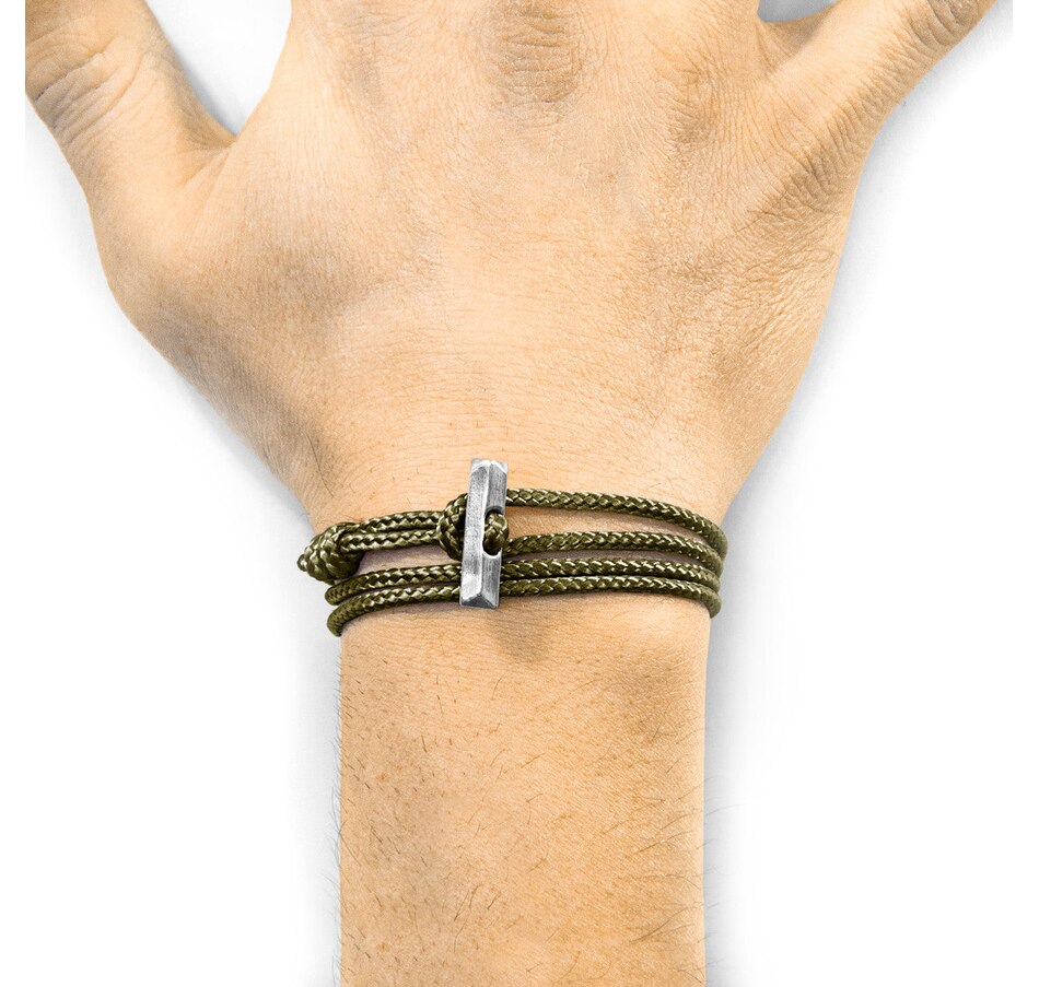 Image 907967_ALTMORE2.jpg, Product 907-967 / Price $413.06, Khaki Green Oxford Silver and Rope Bracelet from Avera Group on TSC.ca's Jewellery department