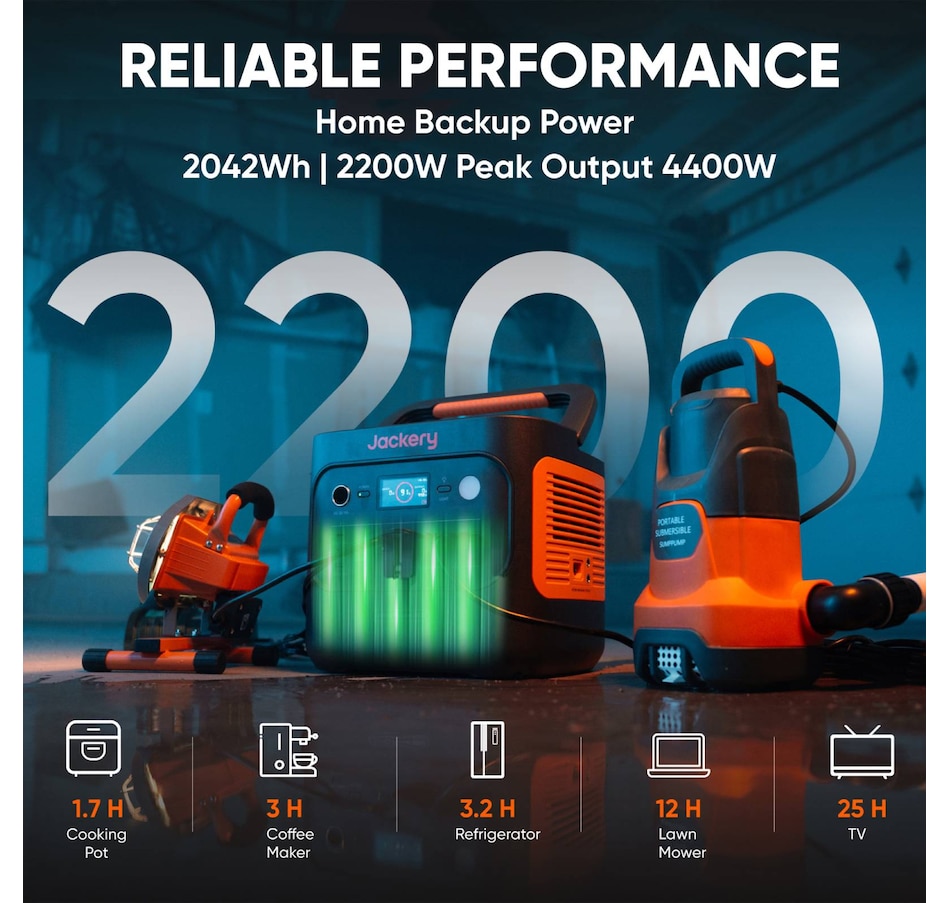 Image 907991_ALTMORE3.jpg, Product 907-991 / Price $2,499.00, Jackery Explorer 2000 v2 Portable Power Station 2042Wh capacity and 2200W output from Jackery on TSC.ca's Electronics department