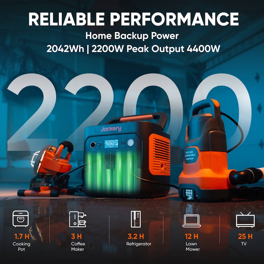 Image 907991_ALTMORE3.jpg, Product 907-991 / Price $1,229.00, Jackery Explorer 2000 v2 Portable Power Station 2042Wh capacity and 2200W output from Jackery on TSC.ca's Electronics department
