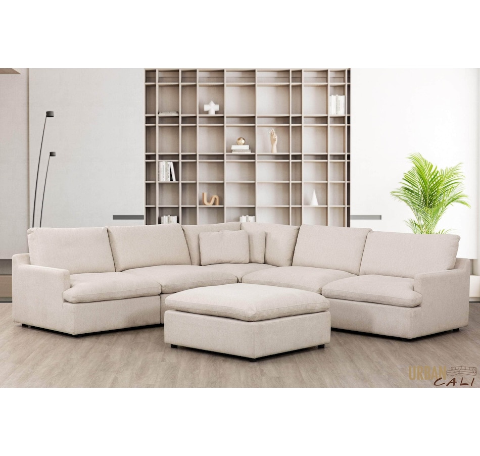 Image 908023_ST03.jpg, Product 908-023 / Price $3,999.99, Urban Cali Long Beach Modular Corner Sectional Sofa with Ottoman from Urban Cali on TSC.ca's Home & Garden department