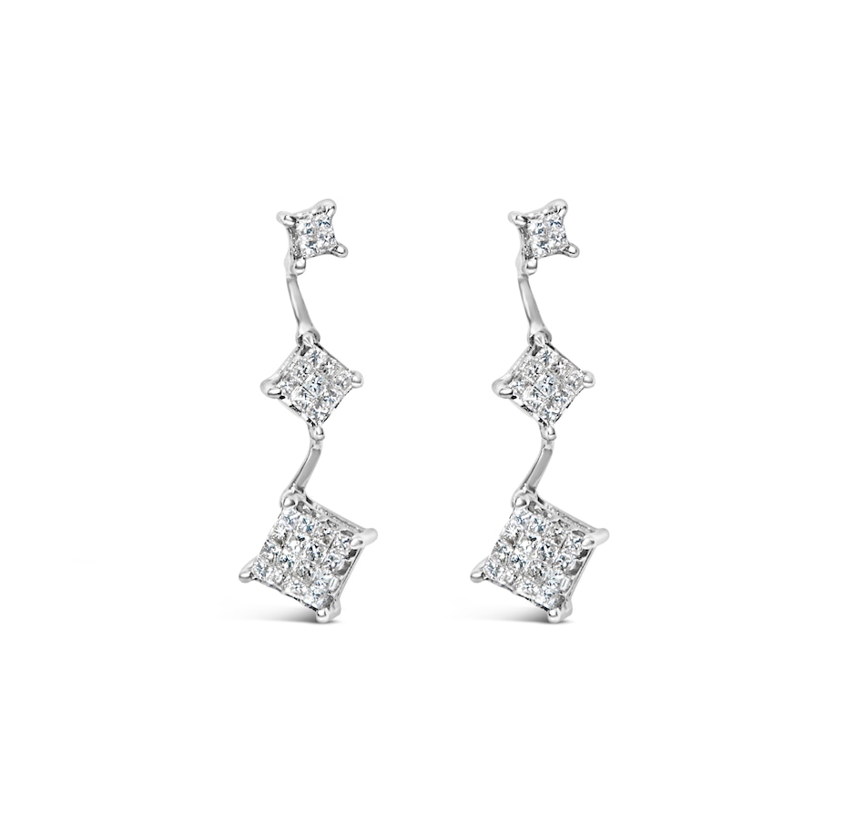 Image 908843.jpg, Product 908-843 / Price $4,786.00, 14K White Gold 1 cttw Princess Cut Diamond Earrings (G-H, VS1-VS2) from Haus of Brilliance on TSC.ca's Jewellery department
