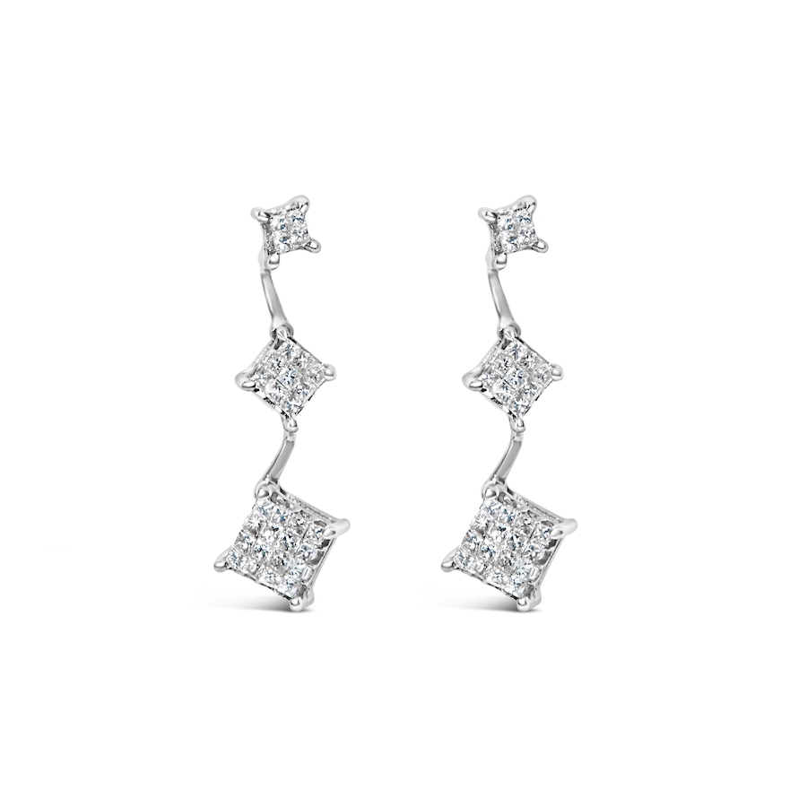 Image 908843.jpg, Product 908-843 / Price $6,222.00, 14K White Gold 1 cttw Princess Cut Diamond Earrings (G-H, VS1-VS2) from Haus of Brilliance on TSC.ca's Jewellery department