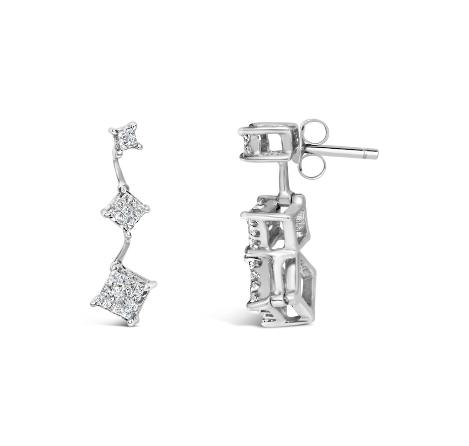 Image 908843_ALTMORE2.jpg, Product 908-843 / Price $4,786.00, 14K White Gold 1 cttw Princess Cut Diamond Earrings (G-H, VS1-VS2) from Haus of Brilliance on TSC.ca's Jewellery department