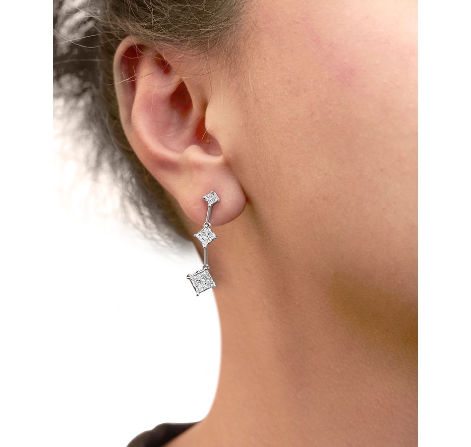 Image 908843_ALTMORE3.jpg, Product 908-843 / Price $4,786.00, 14K White Gold 1 cttw Princess Cut Diamond Earrings (G-H, VS1-VS2) from Haus of Brilliance on TSC.ca's Jewellery department