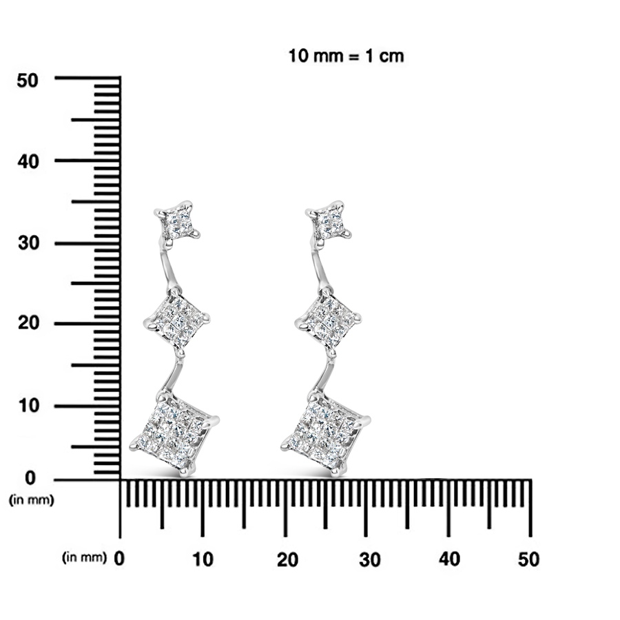 Image 908843_ALTMORE4.jpg, Product 908-843 / Price $6,222.00, 14K White Gold 1 cttw Princess Cut Diamond Earrings (G-H, VS1-VS2) from Haus of Brilliance on TSC.ca's Jewellery department
