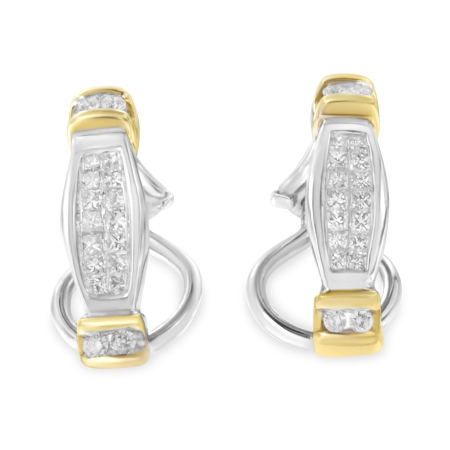 Image 908898.jpg, Product 908-898 / Price $6,836.00, 14K Two-Toned Gold Round and Princess Cut Diamond Earrings (0.5 cttw, H-I Color, SI2-I1 Clarity) from Haus of Brilliance on TSC.ca's Jewellery department
