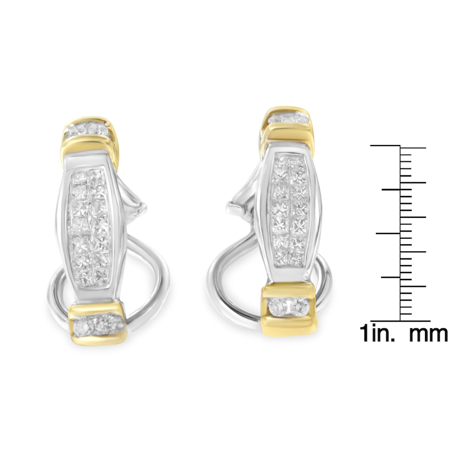 Image 908898_ALTMORE3.jpg, Product 908-898 / Price $6,836.00, 14K Two-Toned Gold Round and Princess Cut Diamond Earrings (0.5 cttw, H-I Color, SI2-I1 Clarity) from Haus of Brilliance on TSC.ca's Jewellery department