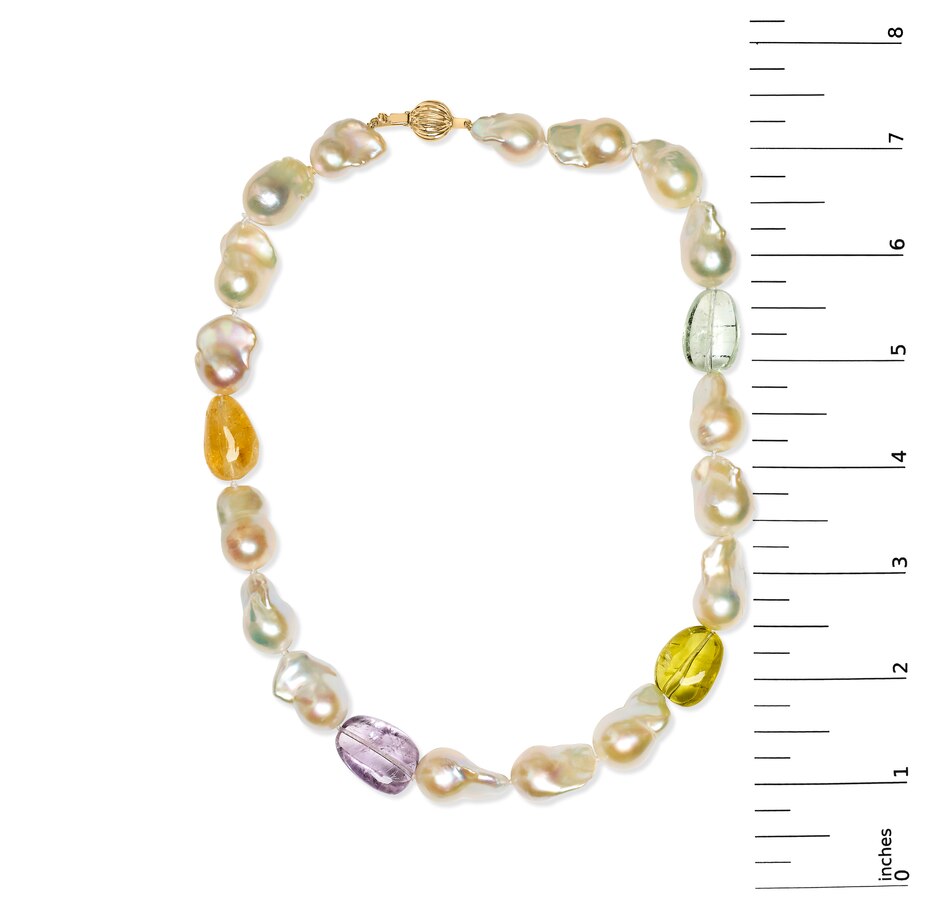 Image 908963_ALTMORE4.jpg, Product 908-963 / Price $13,568.00, 14K Yellow Citrine, Amethyst, and Baroque Pearl Strand Necklace - 18" Inches from Haus of Brilliance on TSC.ca's Jewellery department