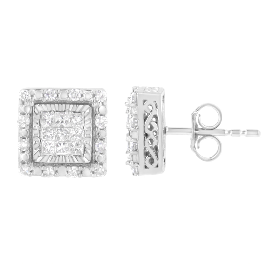 Image 908989_ALTMORE2.jpg, Product 908-989 / Price $1,873.00, 10K White Gold 1/2 cttw Invisible Set Princess-Cut Diamond Square Stud Earring (I-J Color, I1-I2 Clarity) from Haus of Brilliance on TSC.ca's Jewellery department