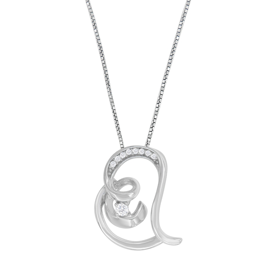 Image 908994.jpg, Product 908-994 / Price $1,689.00, 10K White Gold Diamond Accented Espira Open Spiral Twist Heart 'Rings of Love' 18" Pendant Necklace (J-K Color, I2-I3 Clarity) from Haus of Brilliance on TSC.ca's Jewellery department