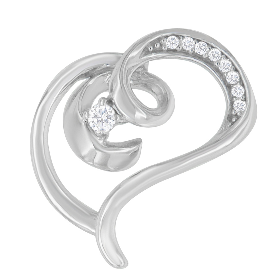 Image 908994_ALTMORE2.jpg, Product 908-994 / Price $1,689.00, 10K White Gold Diamond Accented Espira Open Spiral Twist Heart 'Rings of Love' 18" Pendant Necklace (J-K Color, I2-I3 Clarity) from Haus of Brilliance on TSC.ca's Jewellery department