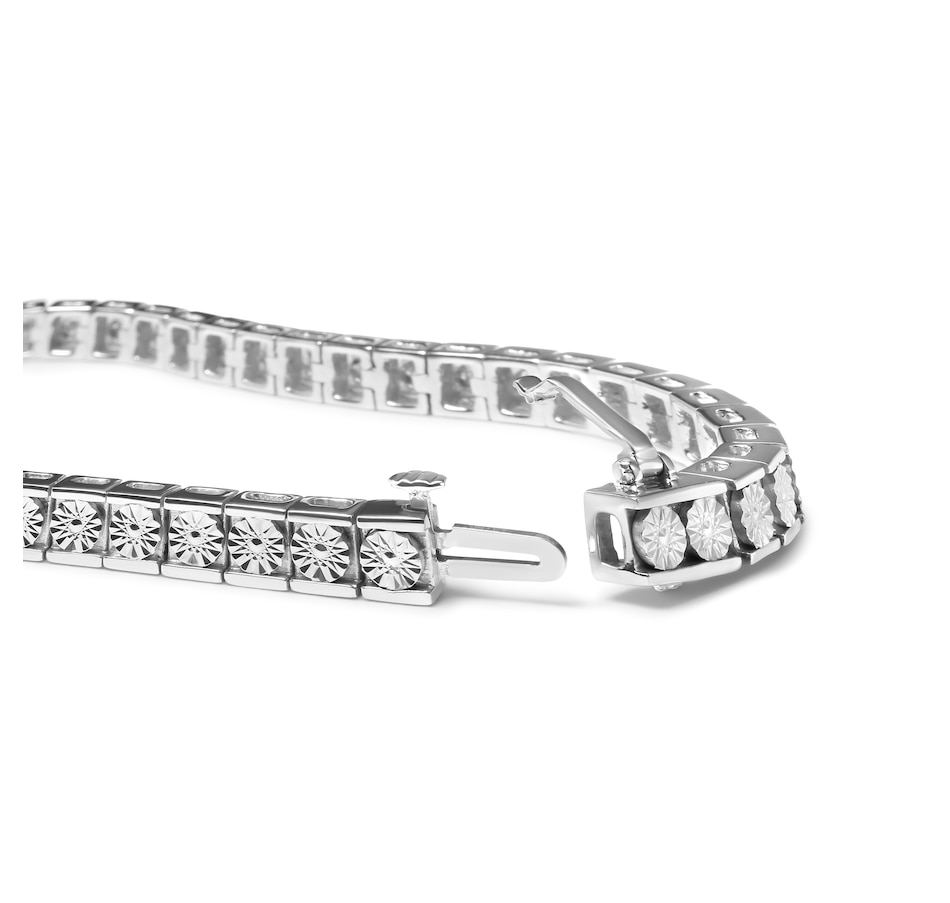 Image 909061_ALTMORE1.jpg, Product 909-061 / Price $1,580.00, .925 Sterling Silver 1/4 Cttw Miracle Set Diamond and Bead Link 7.25" Tennis Bracelet (I-J Color, I2-I3 Clarity) from Haus of Brilliance on TSC.ca's Jewellery department