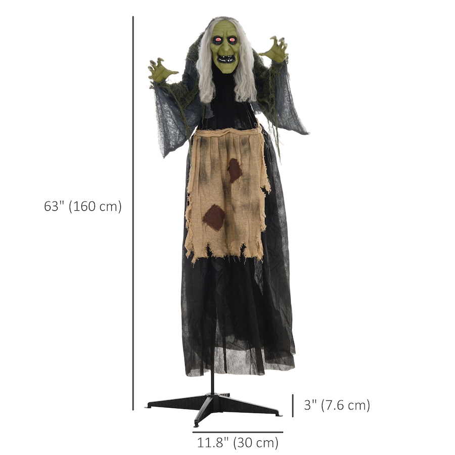 Image 912324_ALTMORE2.jpg, Product 912-324 / Price $79.99, Outsunny 47" Witch Halloween Decoration with Sound Activated Light Up Eyes from Outsunny on TSC.ca's Home & Garden department