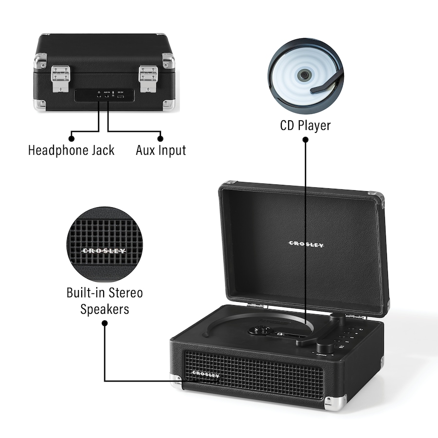 Image 912837_ALTMORE19.jpg, Product 912-837 / Price $149.99, Crosley CR3505A Cruiser Retro Portable CD Player with Stereo Bluetooth Speakers and FM Radio from Crosley on TSC.ca's Electronics department
