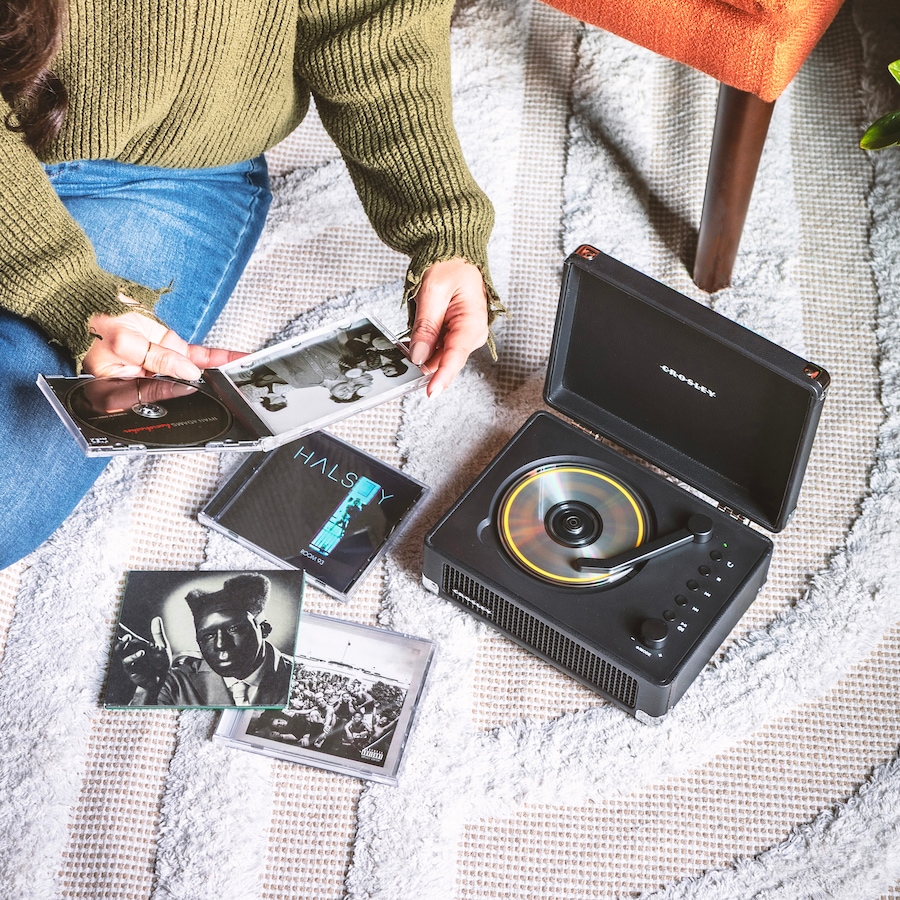 Image 912837_ALTMORE20.jpg, Product 912-837 / Price $149.99, Crosley CR3505A Cruiser Retro Portable CD Player with Stereo Bluetooth Speakers and FM Radio from Crosley on TSC.ca's Electronics department