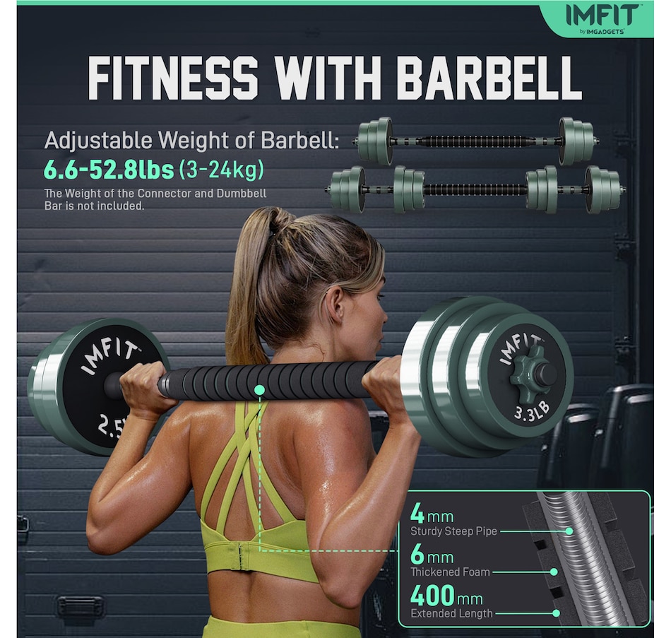 Image 913031_ALTMORE11.jpg, Product 913-031 / Price $119.99 - $259.99, IMFIT AIO Weight Adjustable Dumbbells (1.65 to 30 lbs) | Dumbbells, Barbells, Kettlebells, Push-Up Bars, Weight Plates for Full-Body Workout | Premium Weight set for Home Gym Fitness from IMFIT on TSC.ca's Health & Fitness department