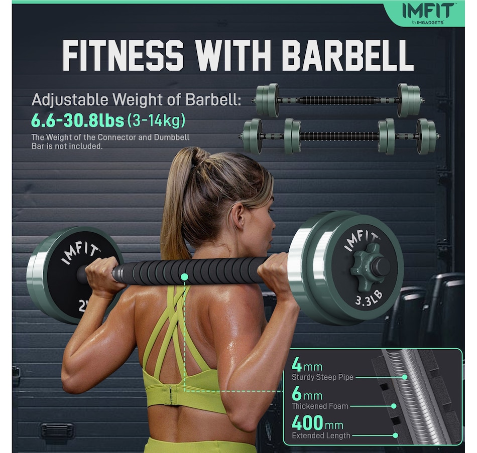 Image 913031_ALTMORE3.jpg, Product 913-031 / Price $119.99 - $259.99, IMFIT AIO Weight Adjustable Dumbbells (1.65 to 30 lbs) | Dumbbells, Barbells, Kettlebells, Push-Up Bars, Weight Plates for Full-Body Workout | Premium Weight set for Home Gym Fitness from IMFIT on TSC.ca's Health & Fitness department