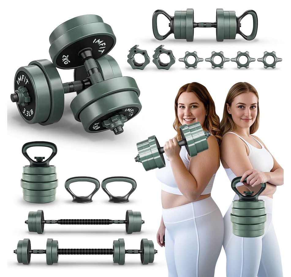 Image 913031_ST01.jpg, Product 913-031 / Price $119.99 - $259.99, IMFIT AIO Weight Adjustable Dumbbells (1.65 to 30 lbs) | Dumbbells, Barbells, Kettlebells, Push-Up Bars, Weight Plates for Full-Body Workout | Premium Weight set for Home Gym Fitness from IMFIT on TSC.ca's Health & Fitness department