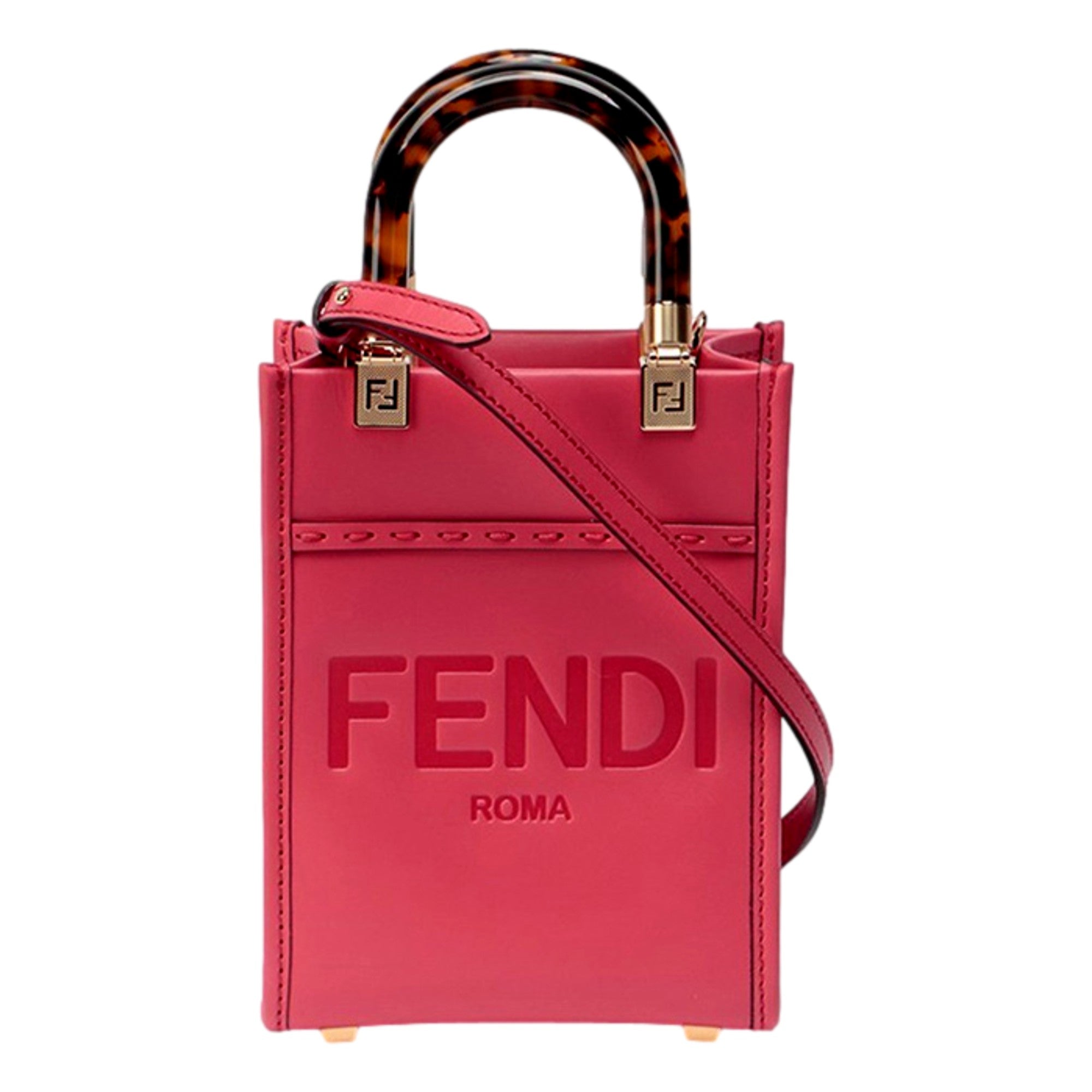 Fendi Sunshine Shopper Fuchsia Pink Small Handbag Crossbody Bag