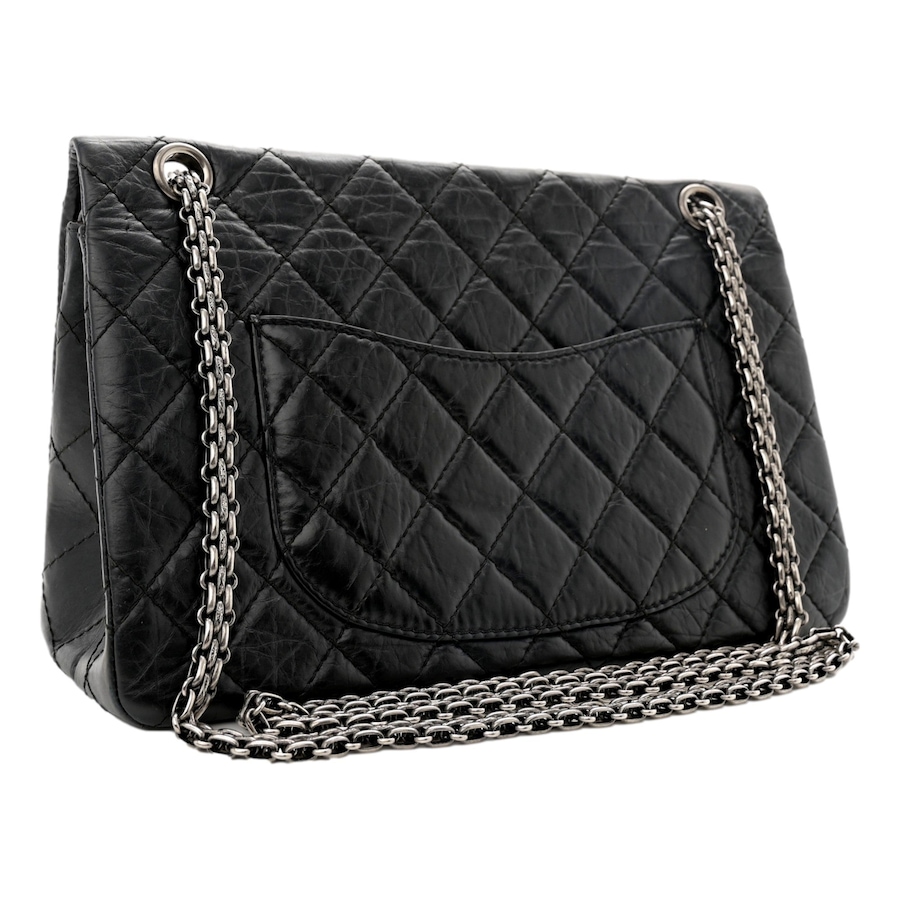 Image 913051_ALTMORE13.jpg, Product 913-051 / Price $7,791.00, Chanel 2.55 Reissue 225 Black Aged Calfskin Double Flap Bag Silver Chain (Pre-owned) from Chanel on TSC.ca's Fashion department