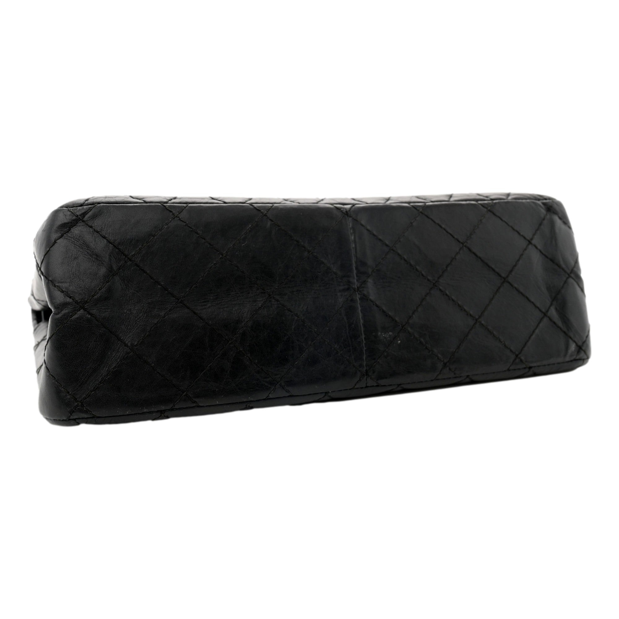 Chanel Black Aged Calfskin Quilted 2.55 Reissue 225 Flap Handbag