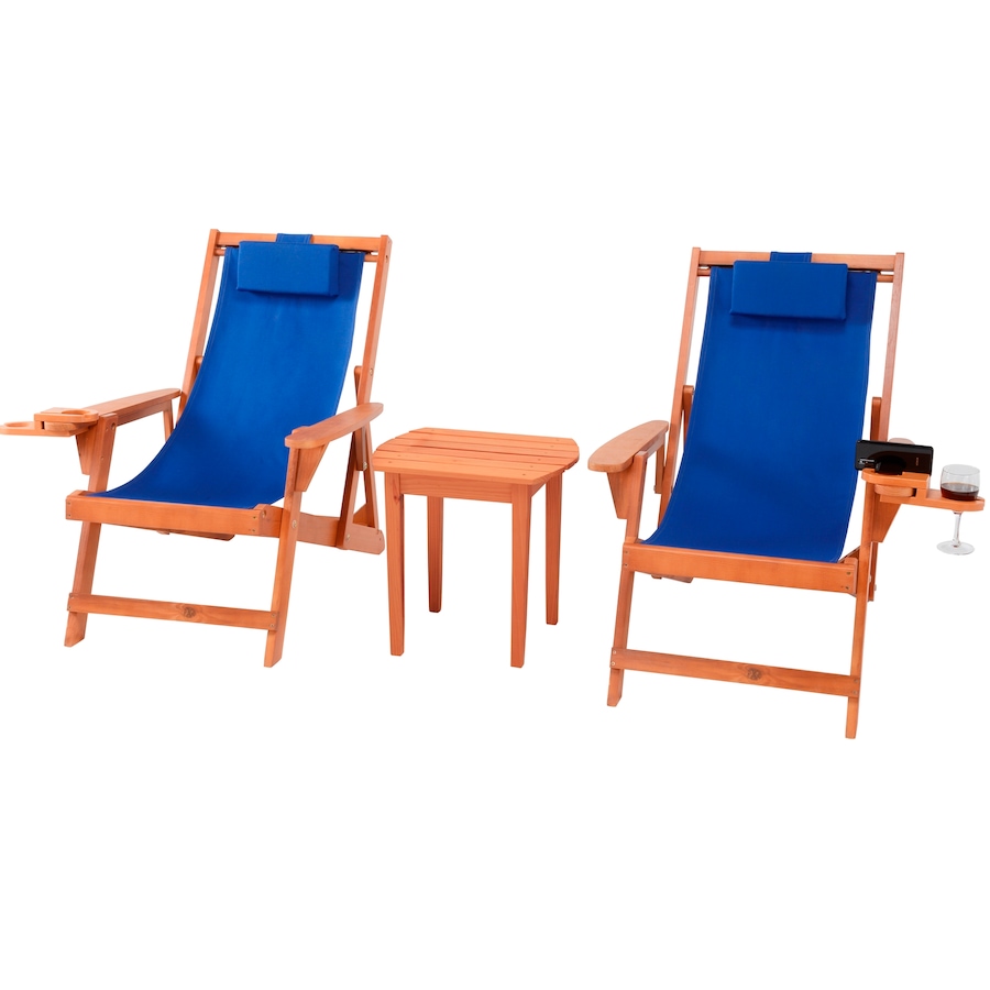 Image 913411.jpg, Product 913-411 / Price $469.00, Romantic Collection Canvas Sling Chairs with Cup and Wine Holder and end table from Jiallo on TSC.ca's Home & Garden department