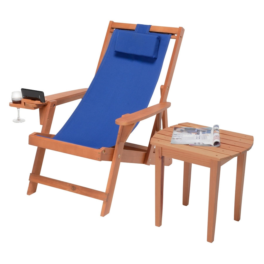 Image 913418.jpg, Product 913-418 / Price $269.00, Romantic Collection Canvas Sling Chair with Cup and Wine Holder and end table from Jiallo on TSC.ca's Home & Garden department