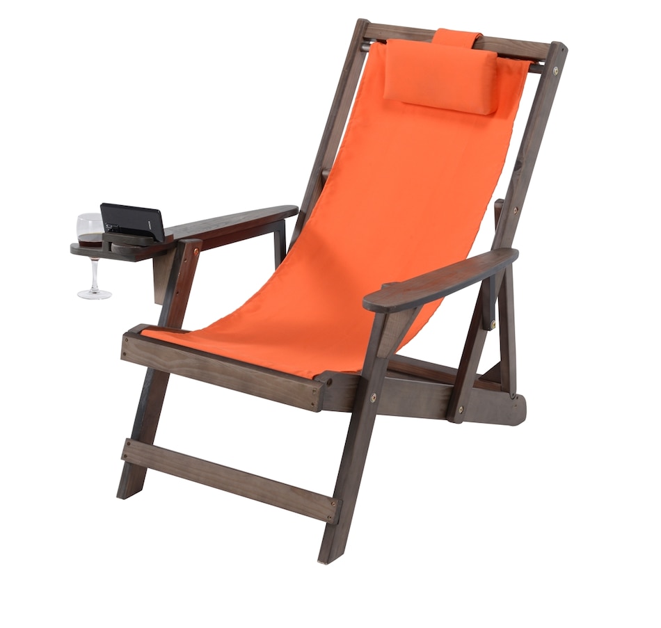 Image 913443_ALTMORE1.jpg, Product 913-443 / Price $269.00, Romantic Collection Canvas Sling Chair with Cup and Wine Holder and end table from Jiallo on TSC.ca's Home & Garden department