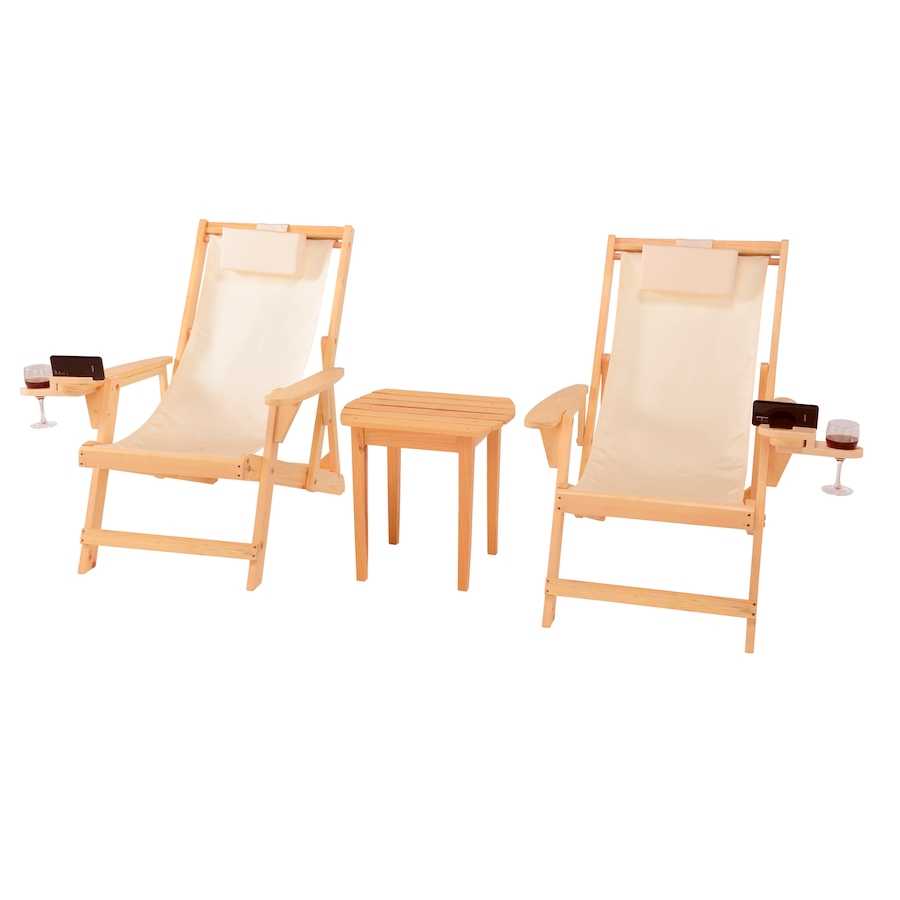 Image 913448.jpg, Product 913-448 / Price $469.00, Romantic Collection Canvas Sling Chairs with Cup and Wine Holder and end table from Jiallo on TSC.ca's Home & Garden department