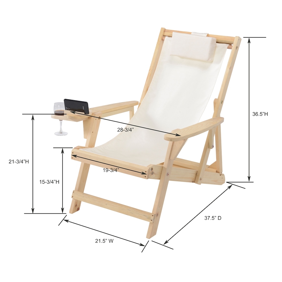 Image 913469_ALTMORE3.jpg, Product 913-469 / Price $269.00, Romantic Collection Canvas Sling Chair with Cup and Wine Holder and end table from Jiallo on TSC.ca's Home & Garden department