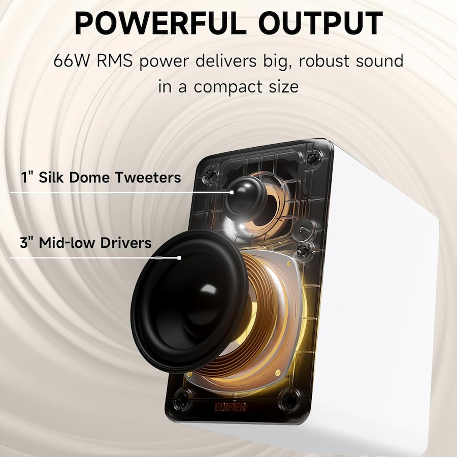 Image 913605_ALTMORE2.jpg, Product 913-605 / Price $249.99, Edifier Bookshelf Speakers, 66W RMS Desktop Speakers, Hi-Res Computer Speakers from Edifier on TSC.ca's Electronics department