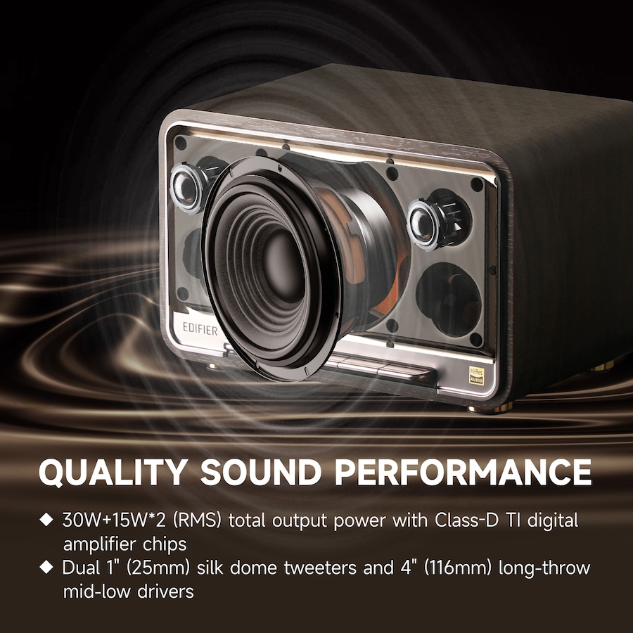 Image 913624_ALTMORE1.jpg, Product 913-624 / Price $299.99, Edifier D32 Tabletop Bluetooth Speakers, Portable Retro Wireless Speaker from Edifier on TSC.ca's Electronics department